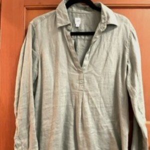 GAP Sage Green Linen Tunic - Size Medium